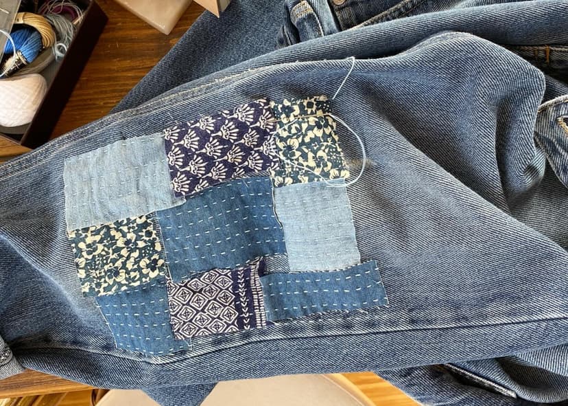 Sashiko mending
